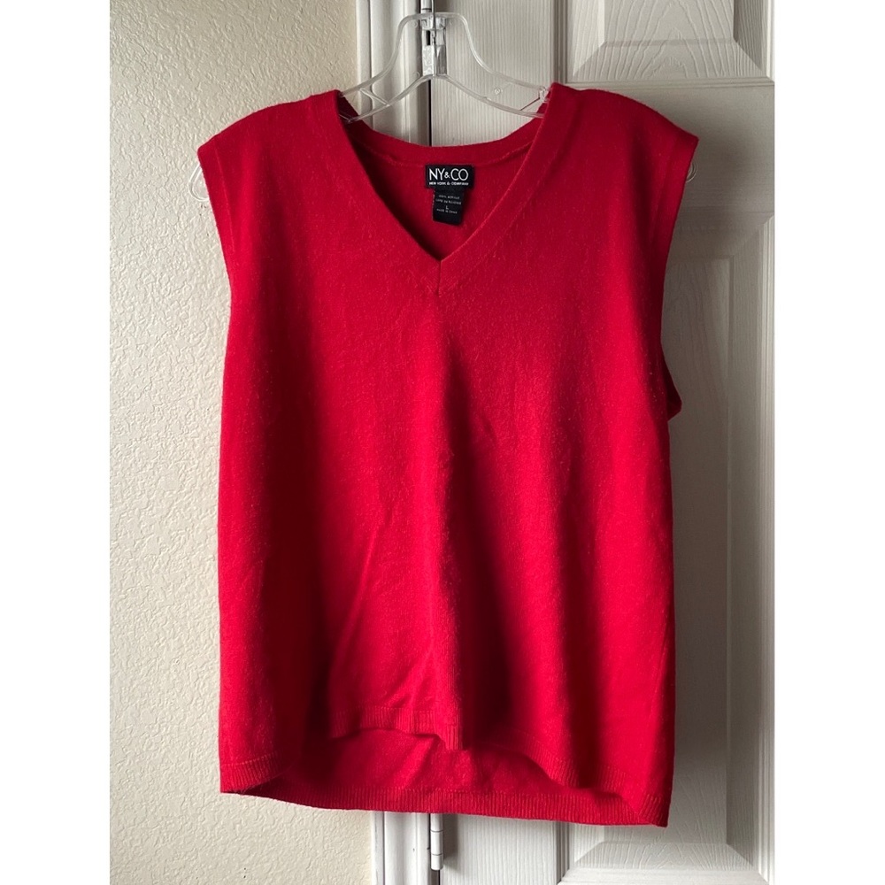2/$12 New York & Company NWOT Sweater Vest - Red